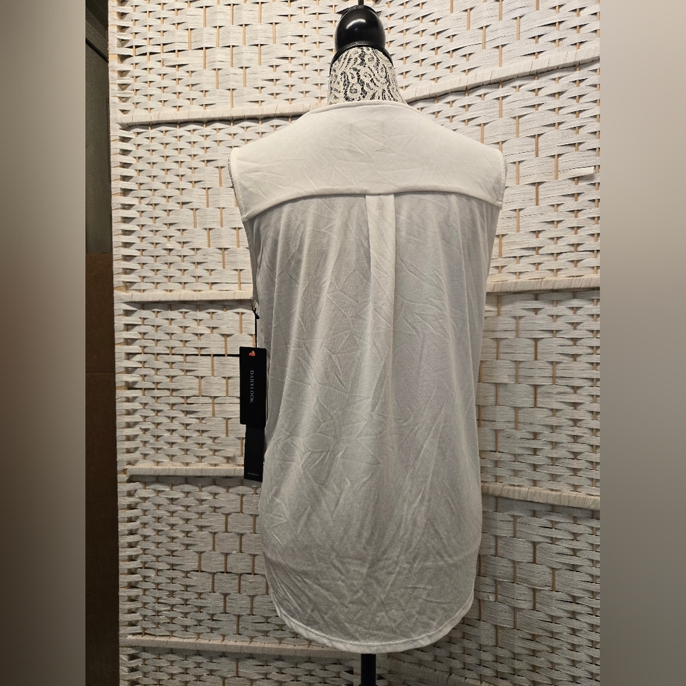 Sleeveless White Surplice Wrap Camisole - Picture 3 of 6